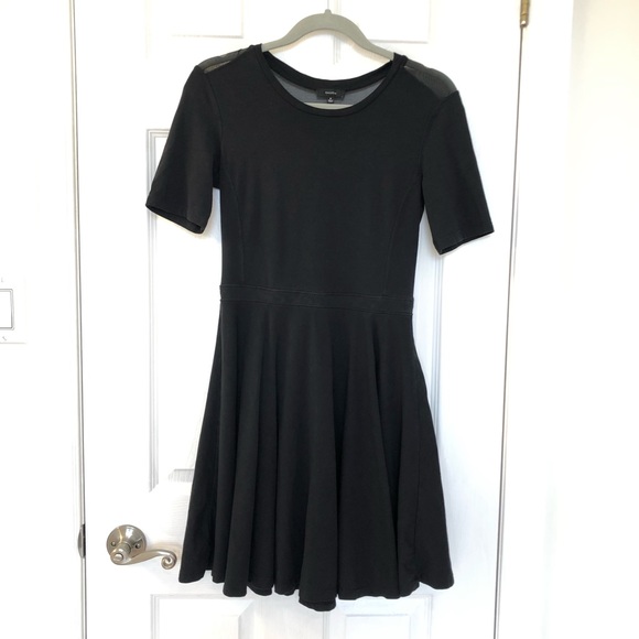 Talula Aritzia Seibu black skater dress with mesh back, medium - Picture 5 of 9